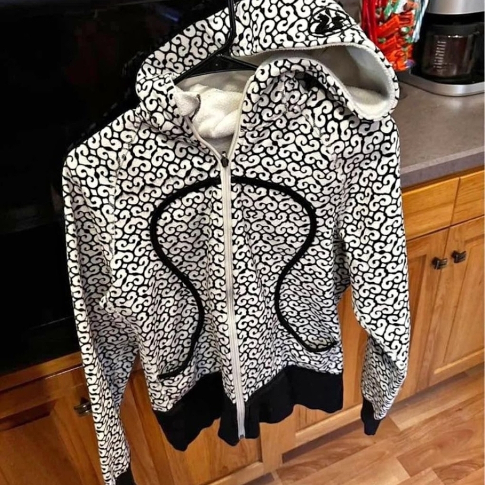 lululemon athletica Black & White Patterned Zip Hoodie